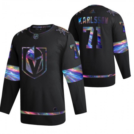 Vegas Golden Knights Dresy William Karlsson 71 2021-22 Duhová holografická Černá Authentic - Pánské